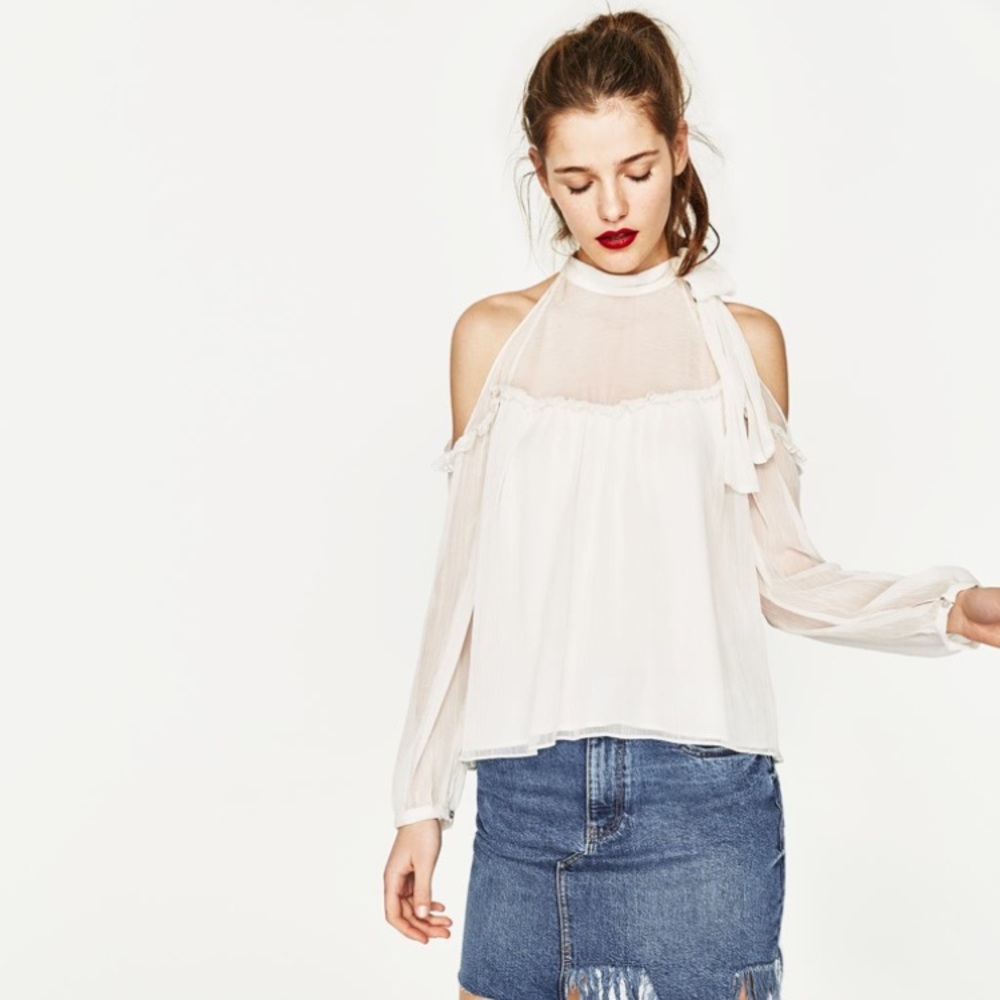 Zara top with open shoulders